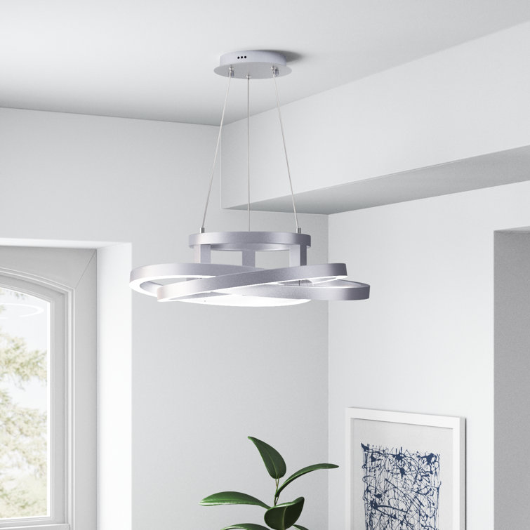 Alliber 1 - Light Statement Square/Rectangle LED Chandelier with Wrought Iron Accents