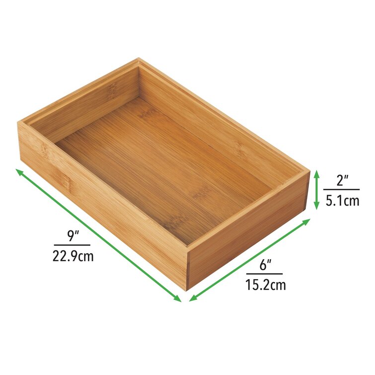 Stackable Bamboo Drawer Organizers – Set of 6