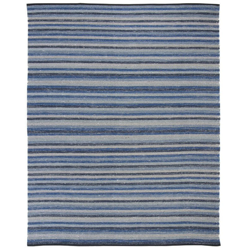 Tapis rayé en coton Voshell, Rectangle 8 pi x 10 pi