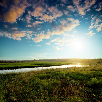 " River And Sunset "