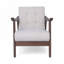 Fauteuil club rembourré en polyester avec quatre pieds en bois, design moderne Mid-Century-477559226