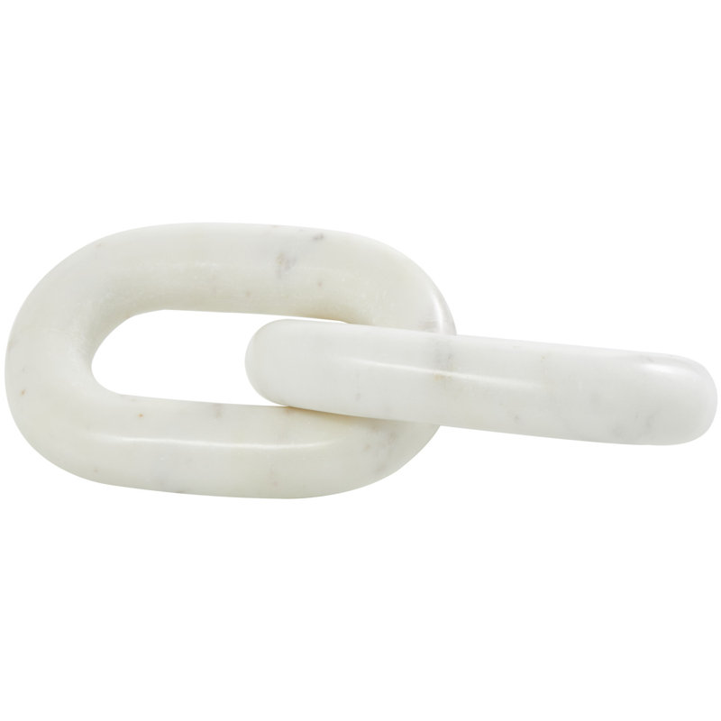 Magaret Abstract Figurines & Sculptures, 2.45" H x 8.85" W x 3.65" D, White