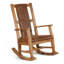 Chaise berçante Marv avec assise et dossier en similicuir brun chêne rustique