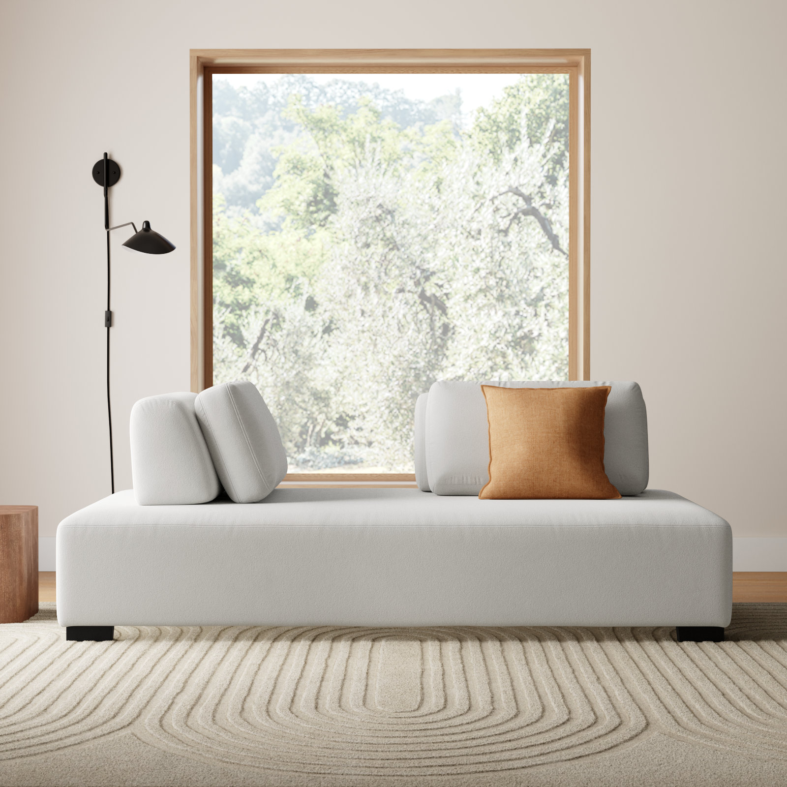 Cherryholt 86'' Upholstered, Marley Cream Performance Chenille