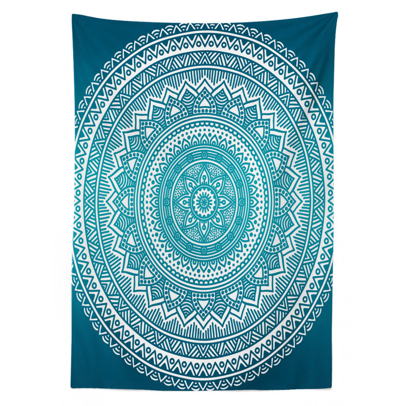 Dining Room Kitchen Tablecloth, 84" L x 60" W, Turquoise