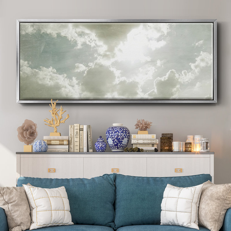 «Dygert Sky Scrapers II», impression encadrée sur toile, Toile argentée avec cadre flottant, H 8 po x l 20 po x P 1,5 po
