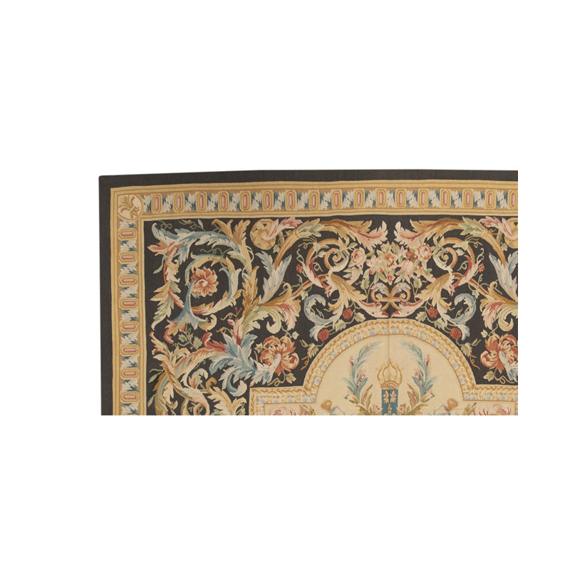Hand-Knotted High-Quality Cream and Gray Area Rug