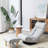 Adjustable Reclining Chair For Dormitory - Spring Seat Bag, Linen Filler 360-Degree Rotatable With Filler, Comfortable Seating Option