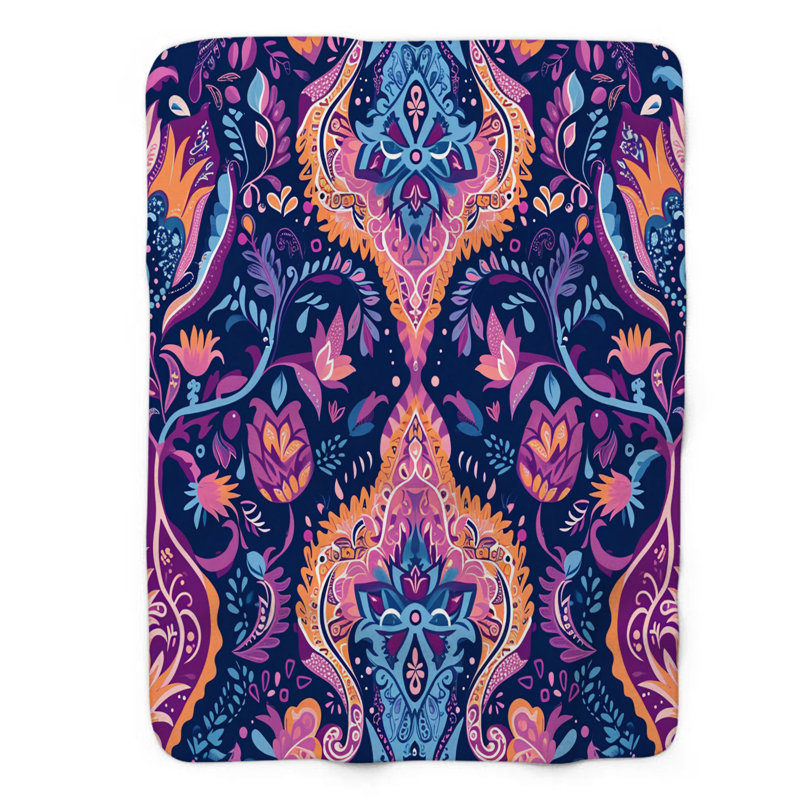Colorful Colorful Bohemian Euphoria - Couverture Sherpa de qualité supérieure 1 pièce, Lit simple