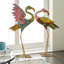 Ensemble de statue de flamant rose en métal 2 pièces Albritton