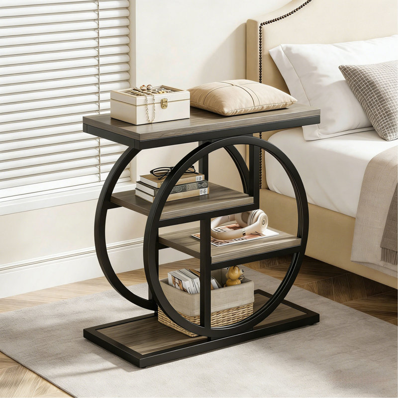 Table de bout polyvalente, étagère de présentation à 4 niveaux, table d'appoint, rangement pour vestibule