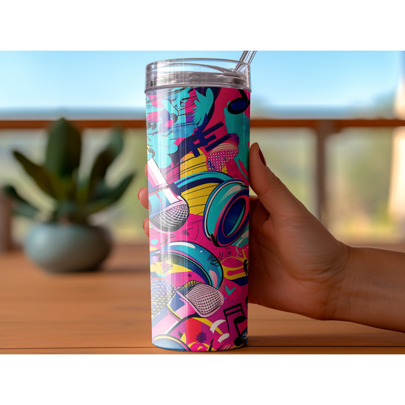 Choose Handmade Tumblers 591ml Vacuum Insulated Stainless Steel (18/8) Travel Tumbler with Straw