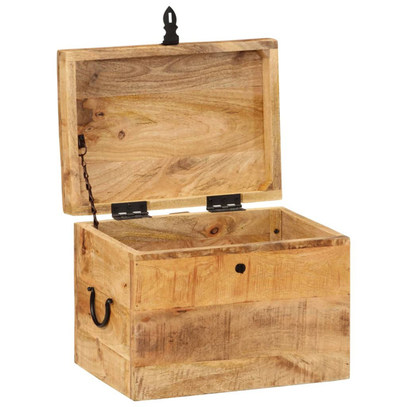 Storage Box 15.4" x 11" x 12.2" Solid Wood, Light Brown