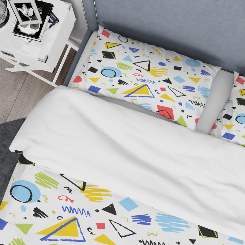  Ensemble de housse de couette rétro III Mid-Century, Housse simple + 1 taie décorative