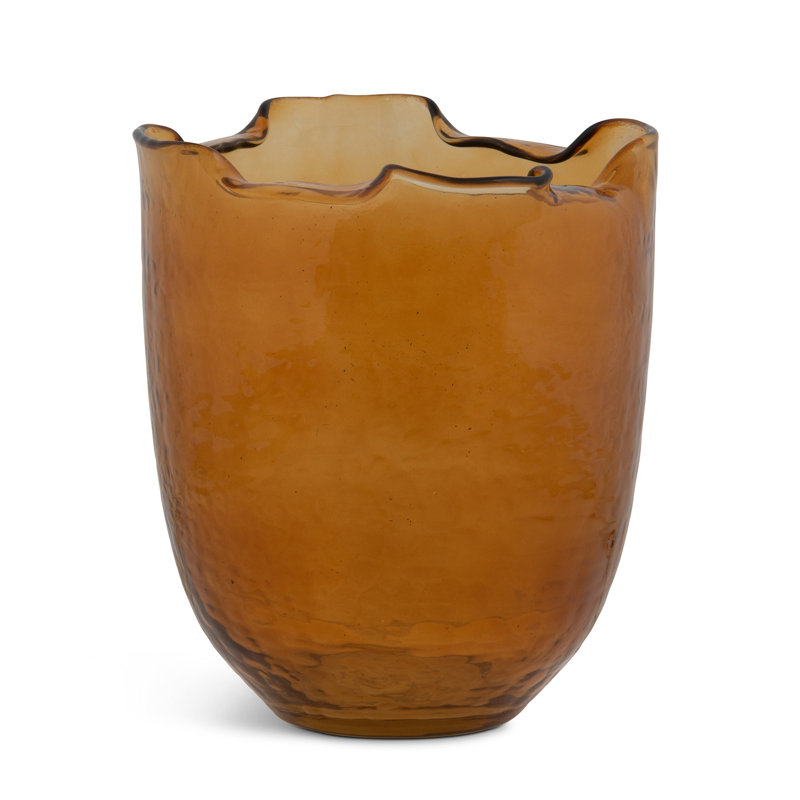 Fold Vase, Large, Amber, Amber, Large