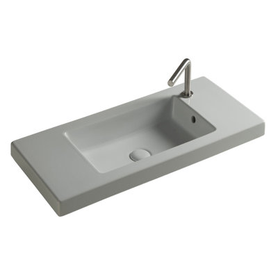 Ceramica Tecla by Nameeks Serie 35 13.78 " Vitreous China Rectangular Bathroom Sink and Overflow Hole