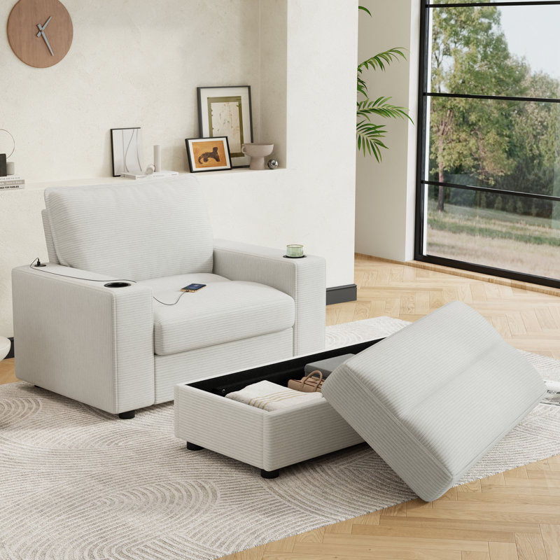 Méridienne surdimensionnée Marlow, Beige