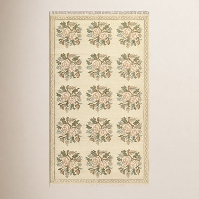 Florence Ivory Hand-Woven Floral Wool Rug