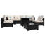 Ensemble de meubles de patio 8 pièces avec table de foyer d'extérieur-935603890
