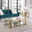 Woker Furniture  48" Wide Rectangular Coffee Table With Glass Top