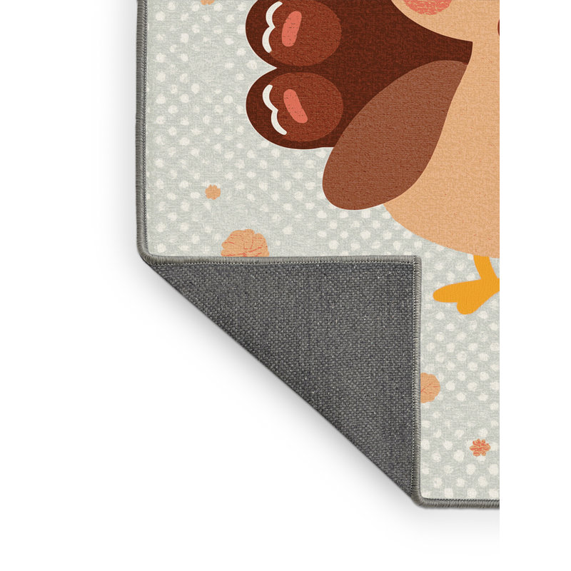 Soft Plush Eudy Thanksgiving Modern & Contemporary Abstract Area Rug in Gray – Gray Binding, 5x7