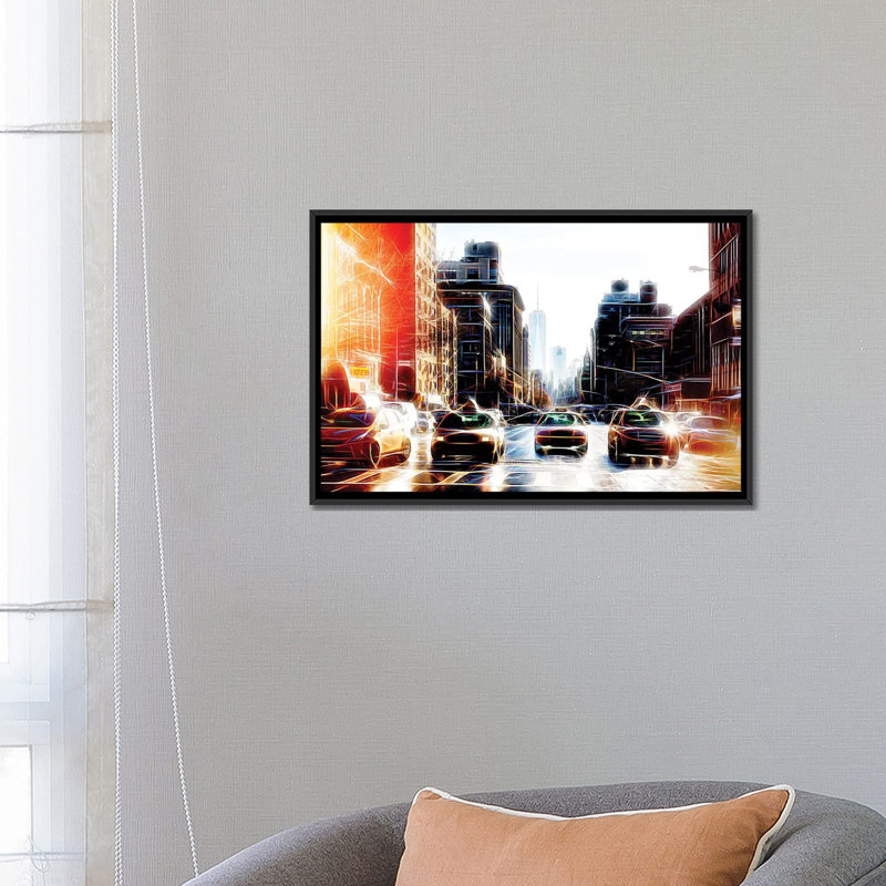 « yellow line », reproduction d’impression sur toile, H 8 po x l 12 po x P 0,75 po, Toile tendue, Pas de tapis