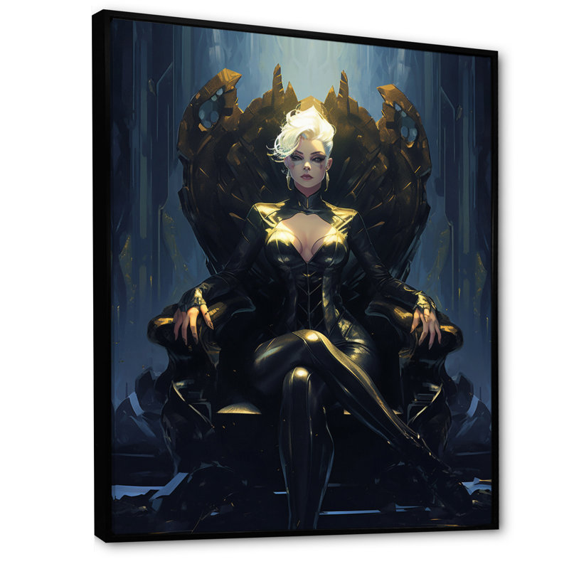 Reproduction d'art sur toile Fashion Forbidden Desires III, Cadre flottant noir, H 32 po x l 16 po x P 1 po