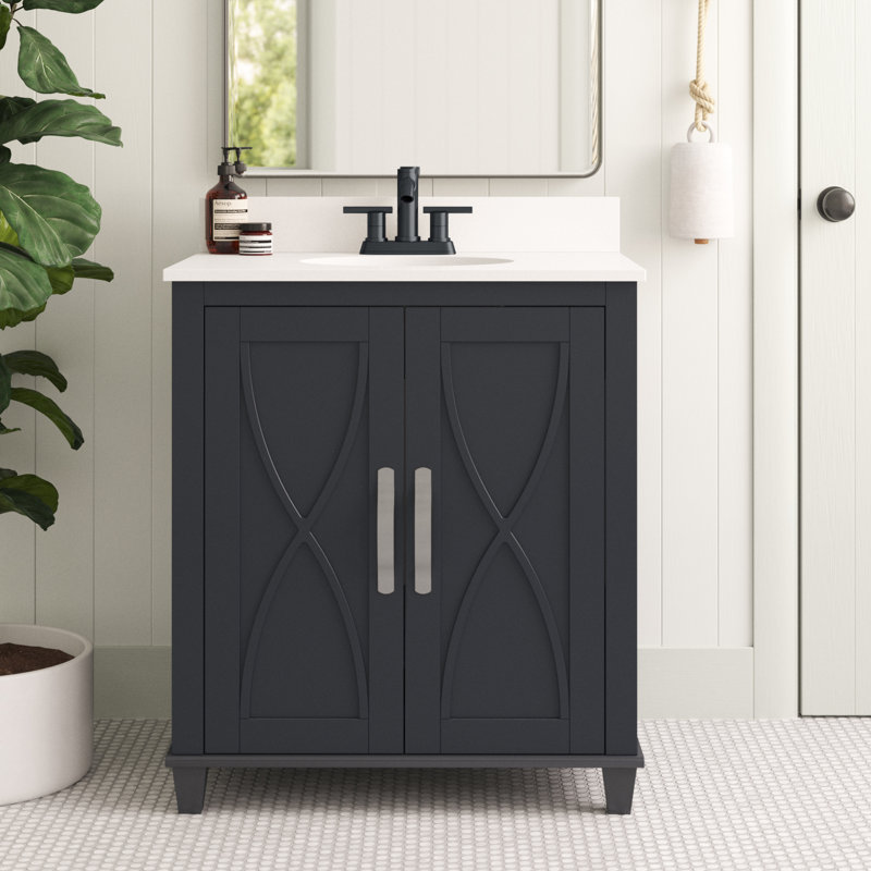 Ensemble de meuble-lavabo simple 30 po Briana, Gris métro