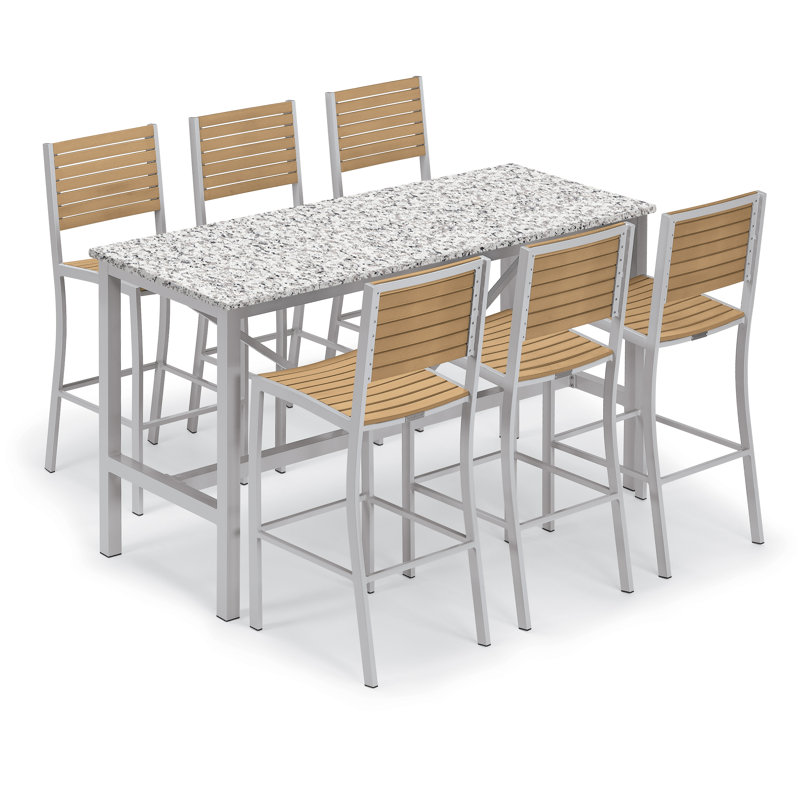 Travira 31.76" Patio Bar Stool, Tekwood Natural