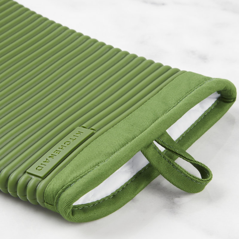 KitchenAid Ribbed Soft Silicone Oven Mitt, Matcha