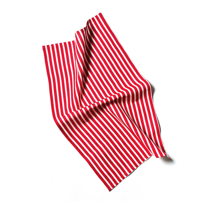 Red Stripe Large Hand Towel, 20" L x 14" W