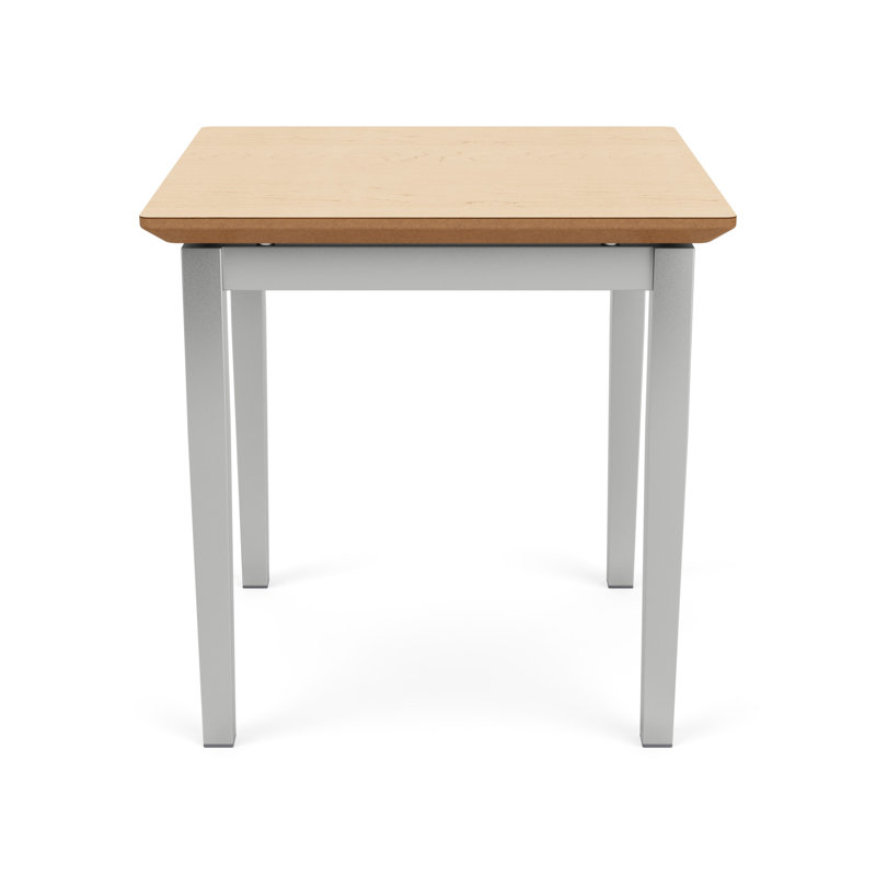 Table de bout en acier Lenox, Chêne Naturel, Argent argent