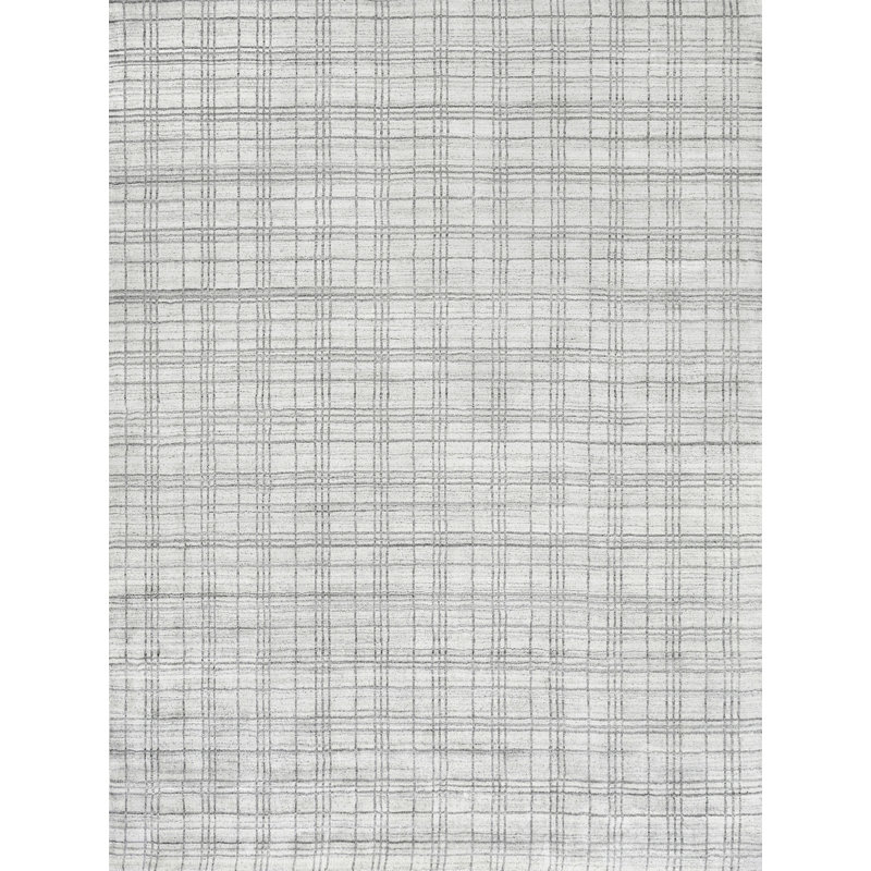 Fairbanks Plaid Area Rug in White, Rectangle 14' x 18'
