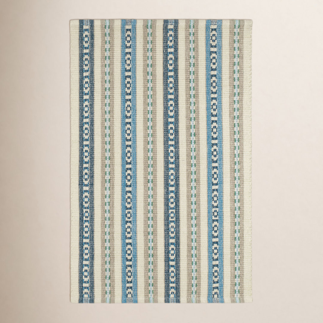 Long Slade Kit Kemp x Annie Selke Long Slade Indigo Handwoven Cotton Rug Dash and Albert Rugs Rug 