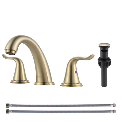 Widespread 2-handle Bathroom Faucet with Drain Assembly