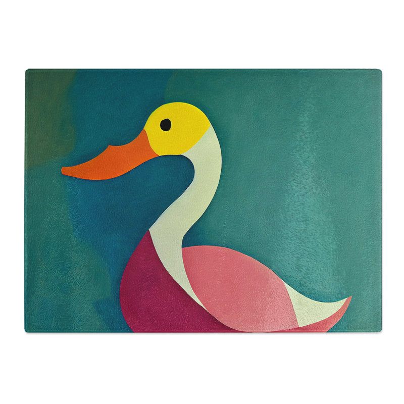 Compelling Abstract Duck  Glass Chopping Board