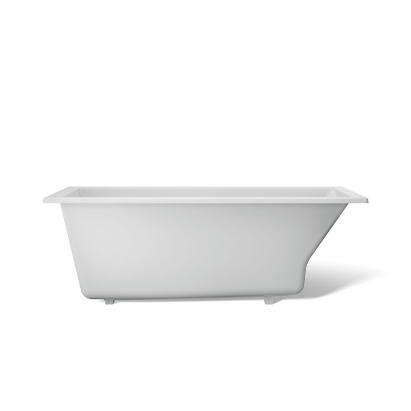 Underscore 60" x 32" Drop In Soaking Acrylic Bathtub, Ice Gray, 21" H x 32" W x 60" D
