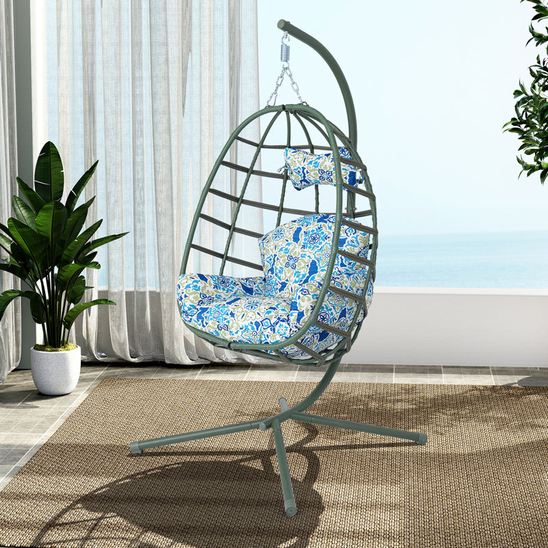 Balancelle suspendue en PE, Bleu / Vert foncé