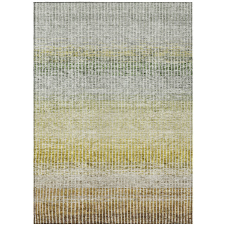 Machine Washable Indoor/Outdoor Jouett ACN2313 Stripes Rug