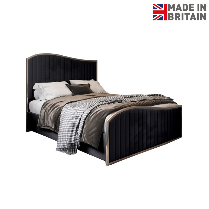 Anastos Upholstered Bed, Single (3'), Black