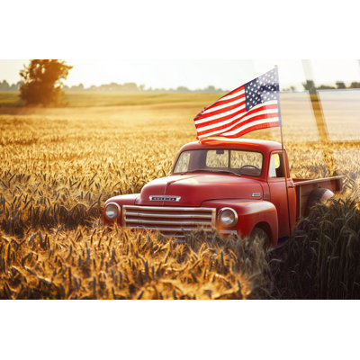Rustic Patriot Frameless Tempered Glass Wall Art - 60" x 40