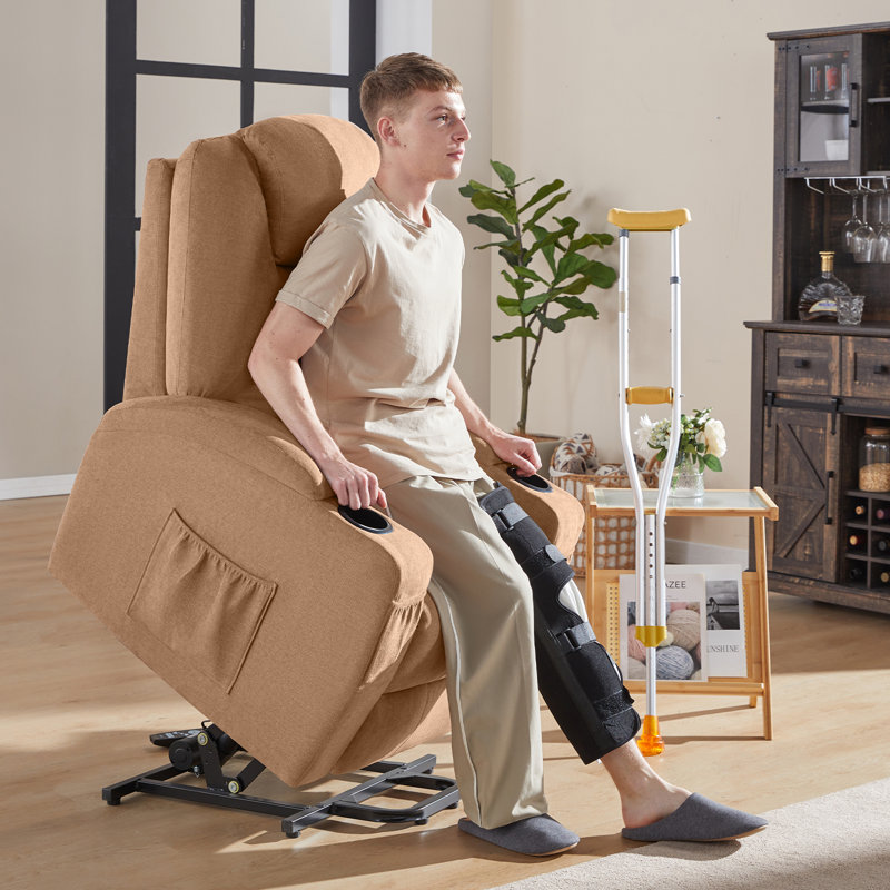 Mataio Upholstered Massage Chair, Brown