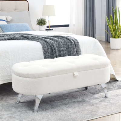 Banc de rangement avec repose-pieds 45,5 pouces