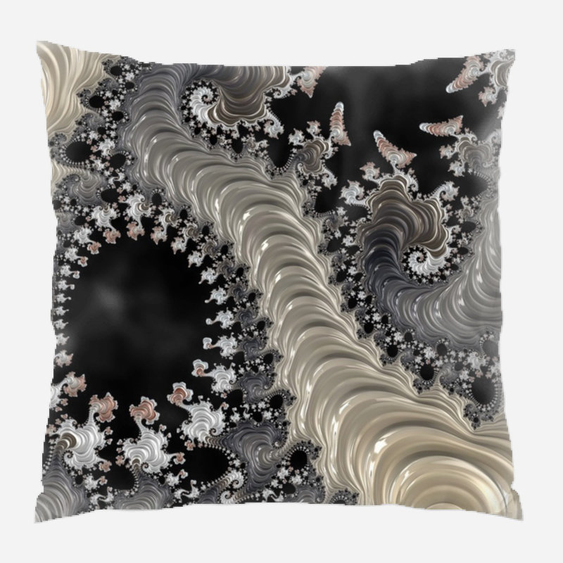Fractal Microsuede Reversible Throw Pillow