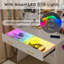 Table de coiffeuse avec miroir à DEL, 3 modes d'éclairage, support pour sèche-cheveux et 2 lumières de maquillage pour la chambre, grands tiroirs, décoration de chambre à coucher, blanc