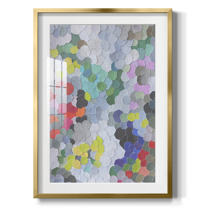 Printed Speckled Matter II Framed Print, White, Gold Framed Paper