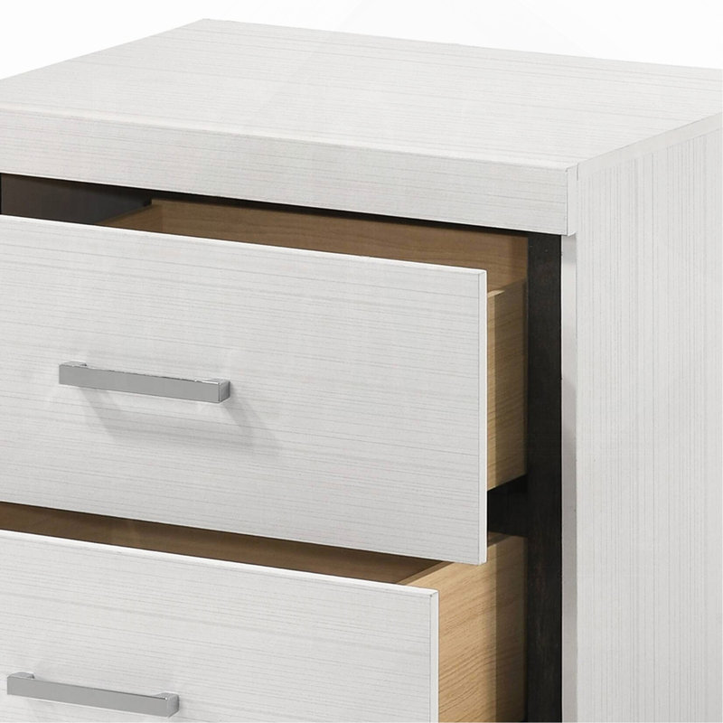 Mobilier de chambre à coucher moderne et moderne avec finition blanche et table de chevet 2X