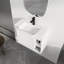 Meuble-lavabo mural de 28 po, armoire flottante blanc brillant avec lavabo en céramique blanche et portes à fermeture en douceur-547994772