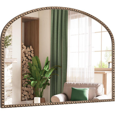 Arch Vintage Decorative Wall Mirror with Beaded Frame