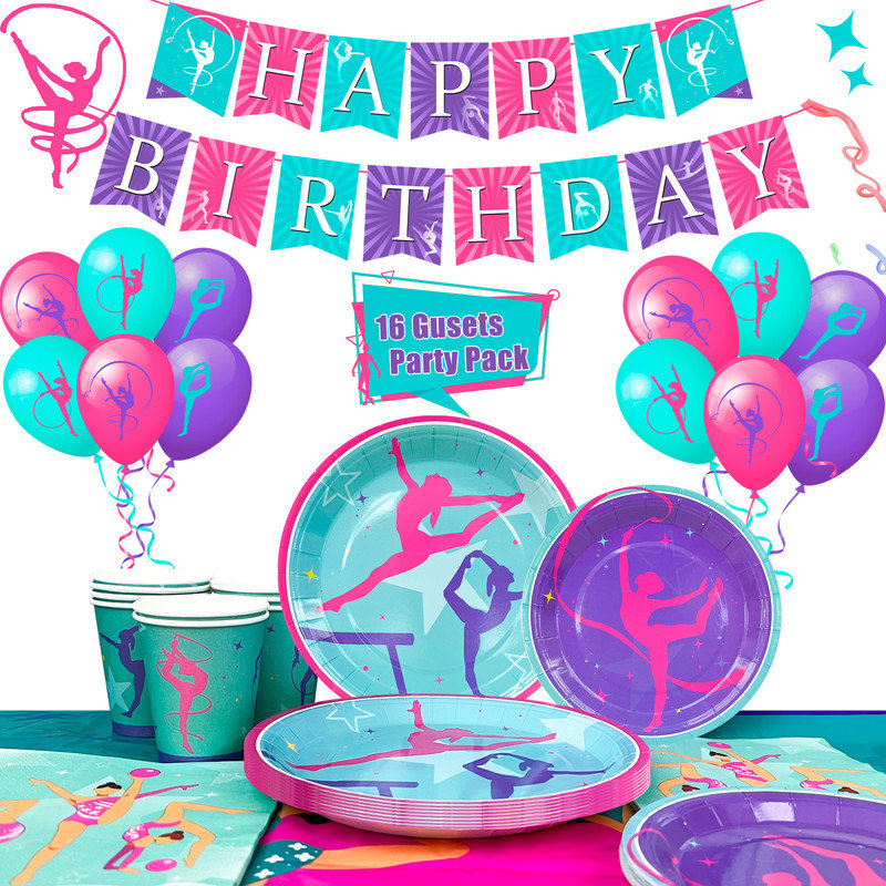 Gymnastics Birthday Party Decorations,78Pcs Gymnastics Party Supplies
